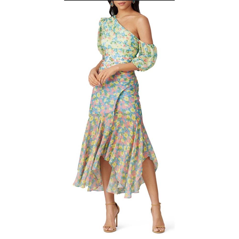 AMUR Jaylah Dress Silk Floral Midi Size 10